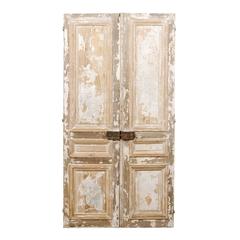 Pair of Aged Tall French Doors with Nice Old Hardware from the Mid-19th Century