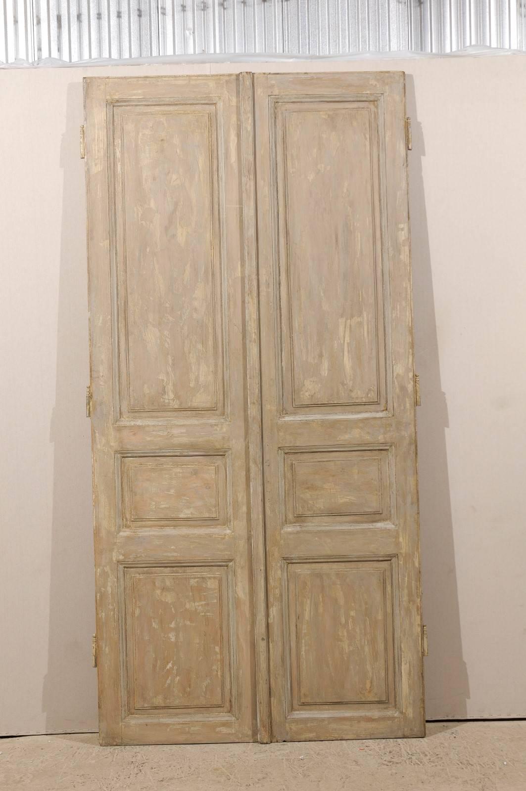 grey wooden doors