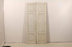 Pair of Tall French Doors from the Mid 19th Century in Grey and Taupe Color