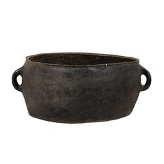 Antique Spanish Colonial Pot from the Mid-19th Century, Black Color