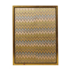 Antique Framed Italian Silk from the Late 17th-Early 18th Century with Zigzag Pattern