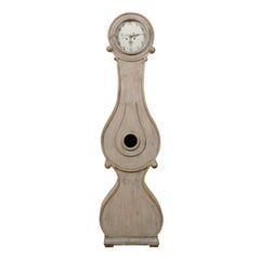 Antique 19th Century Swedish Clock in a Soft Grey Color