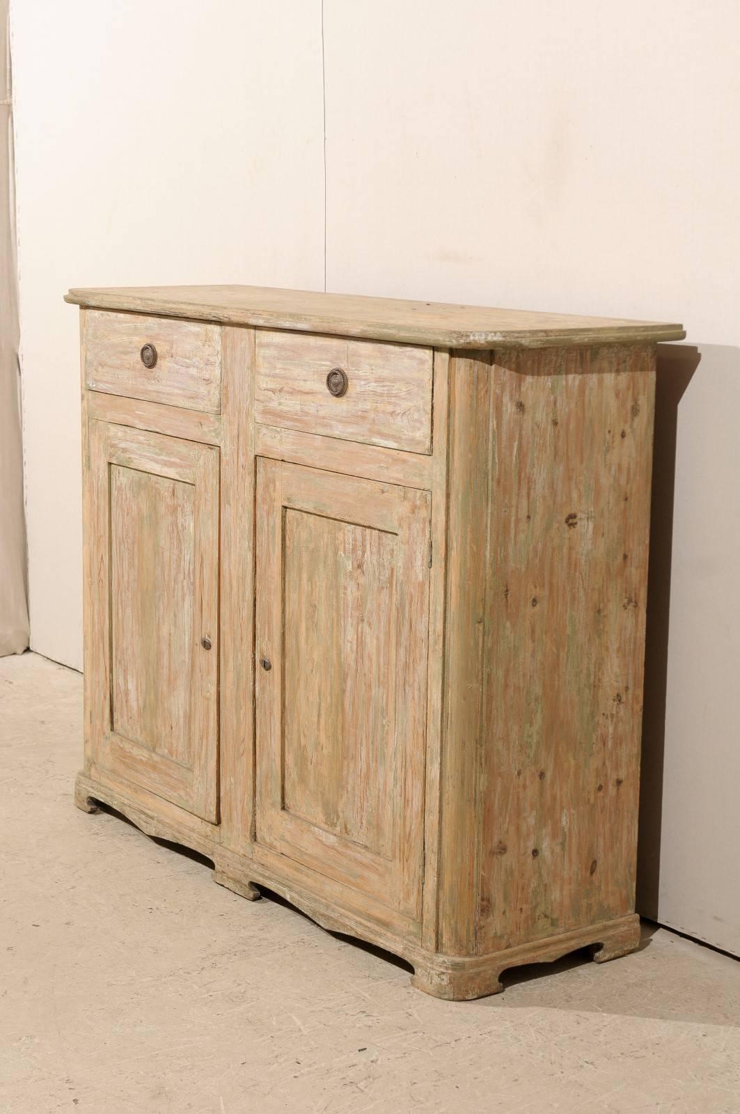 Swedish Painted Wood Buffet with Two Drawers and Two Doors from the 19th Century For Sale 1