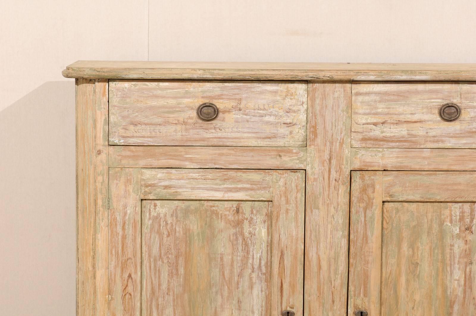 Swedish Painted Wood Buffet with Two Drawers and Two Doors from the 19th Century For Sale 2