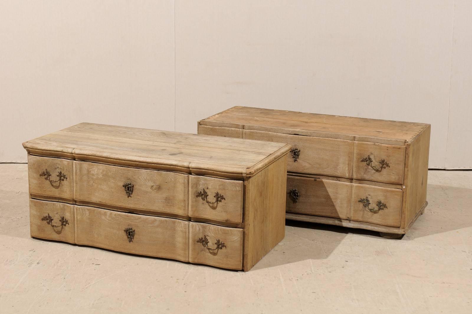 Wood Dutch Mid-19th Century Chest with Four Drawers Featuring Rococo Style Hardware