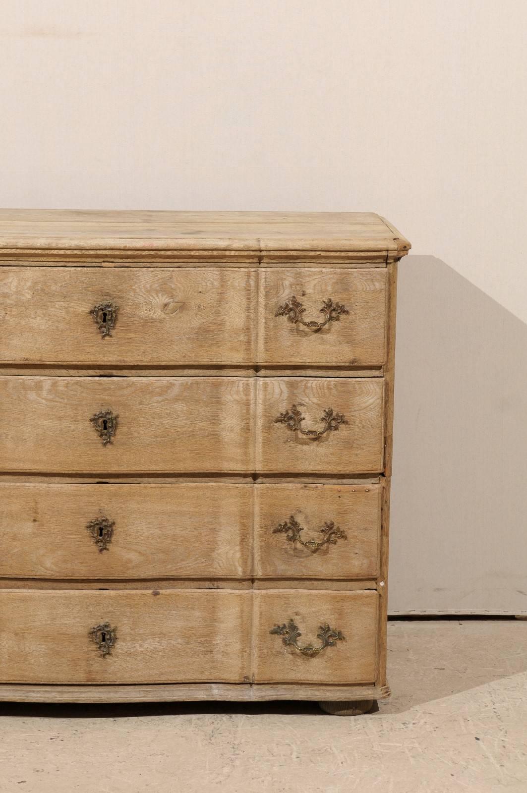 Dutch Mid-19th Century Chest with Four Drawers Featuring Rococo Style Hardware 2