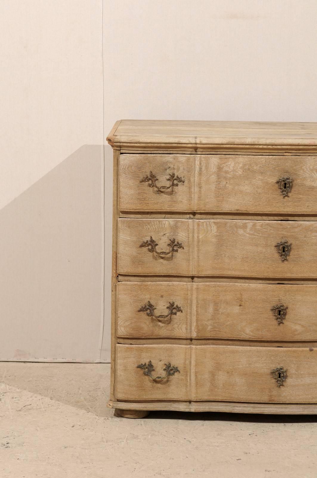 Dutch Mid-19th Century Chest with Four Drawers Featuring Rococo Style Hardware 1