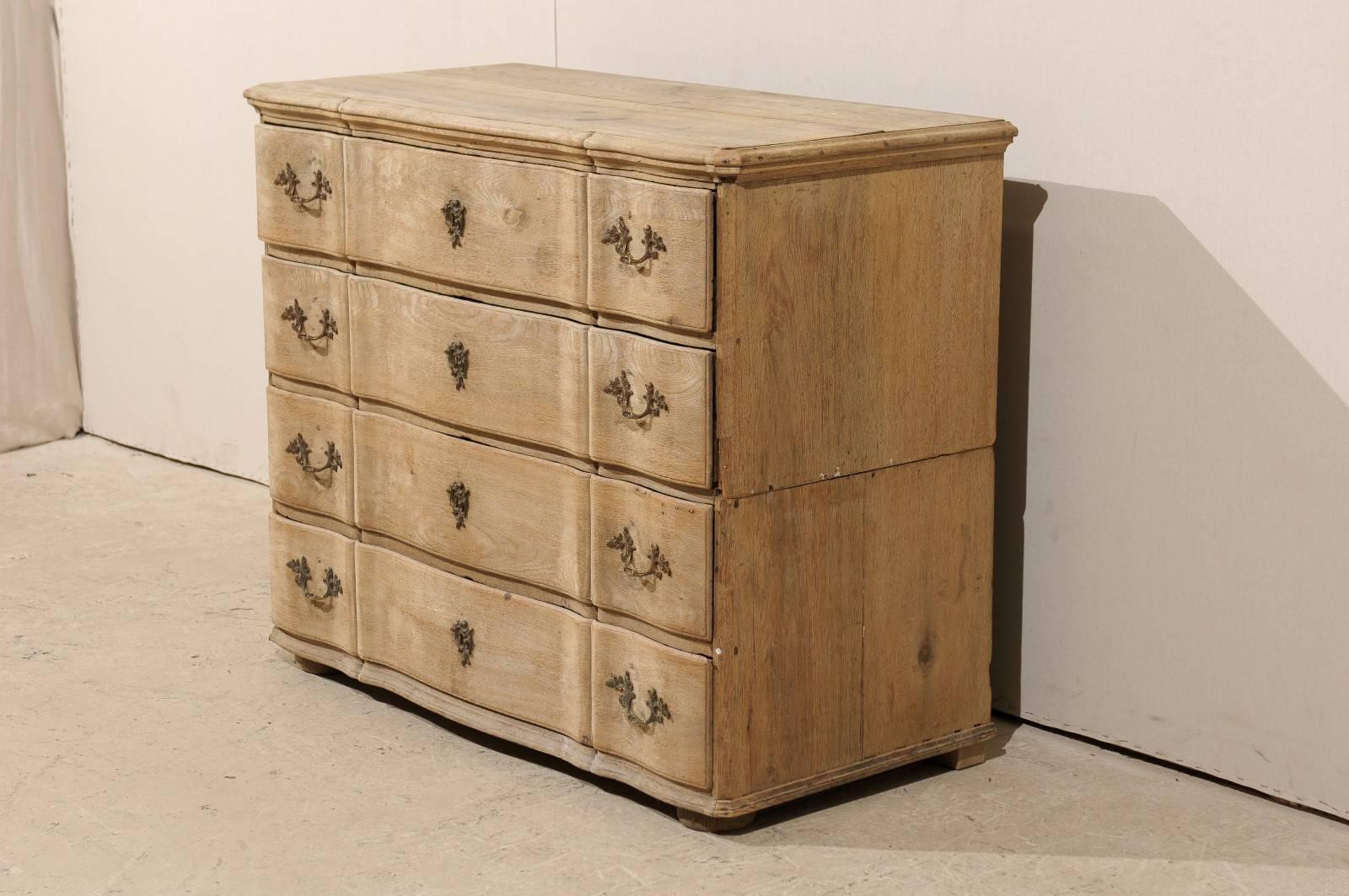 Dutch Mid-19th Century Chest with Four Drawers Featuring Rococo Style Hardware In Good Condition In Atlanta, GA