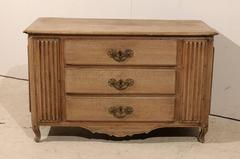 A Very Unique French 18th C. Chest w/ Reed Carved Accents & Side Doors w/Storage