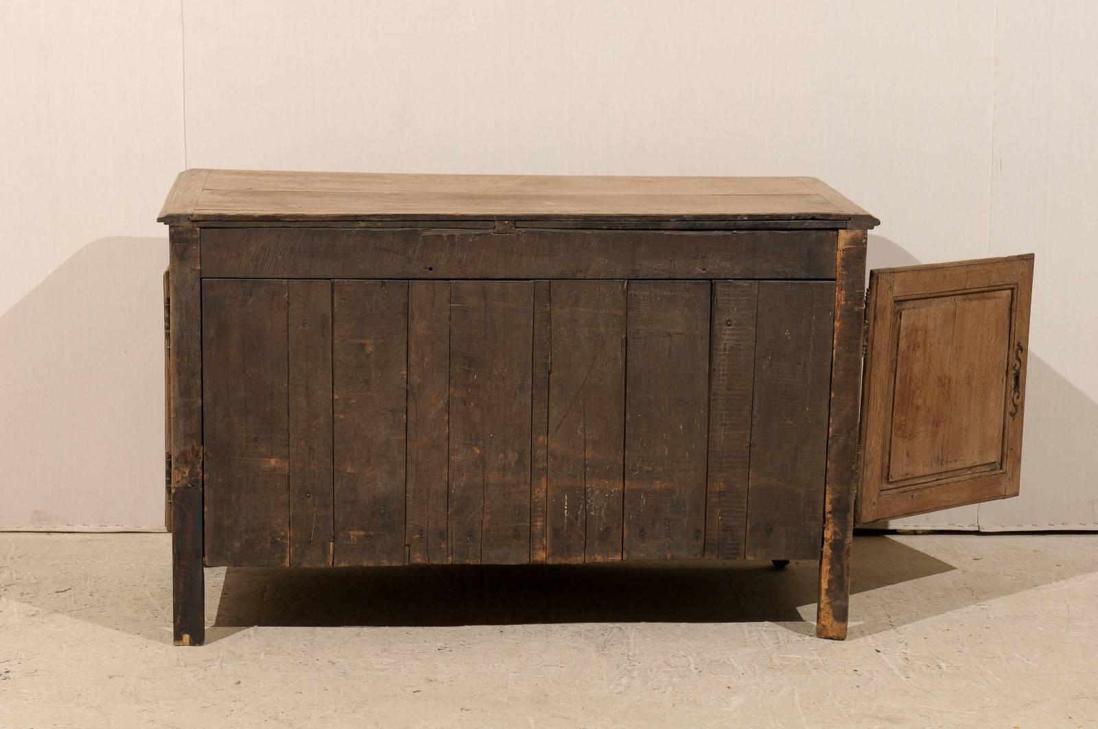 A Very Unique French 18th C. Chest w/ Reed Carved Accents & Side Doors w/Storage For Sale 3