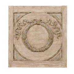 Antique A French Carved Wood Wreath Decorative Hanging Turn of the Century Wall Plaque