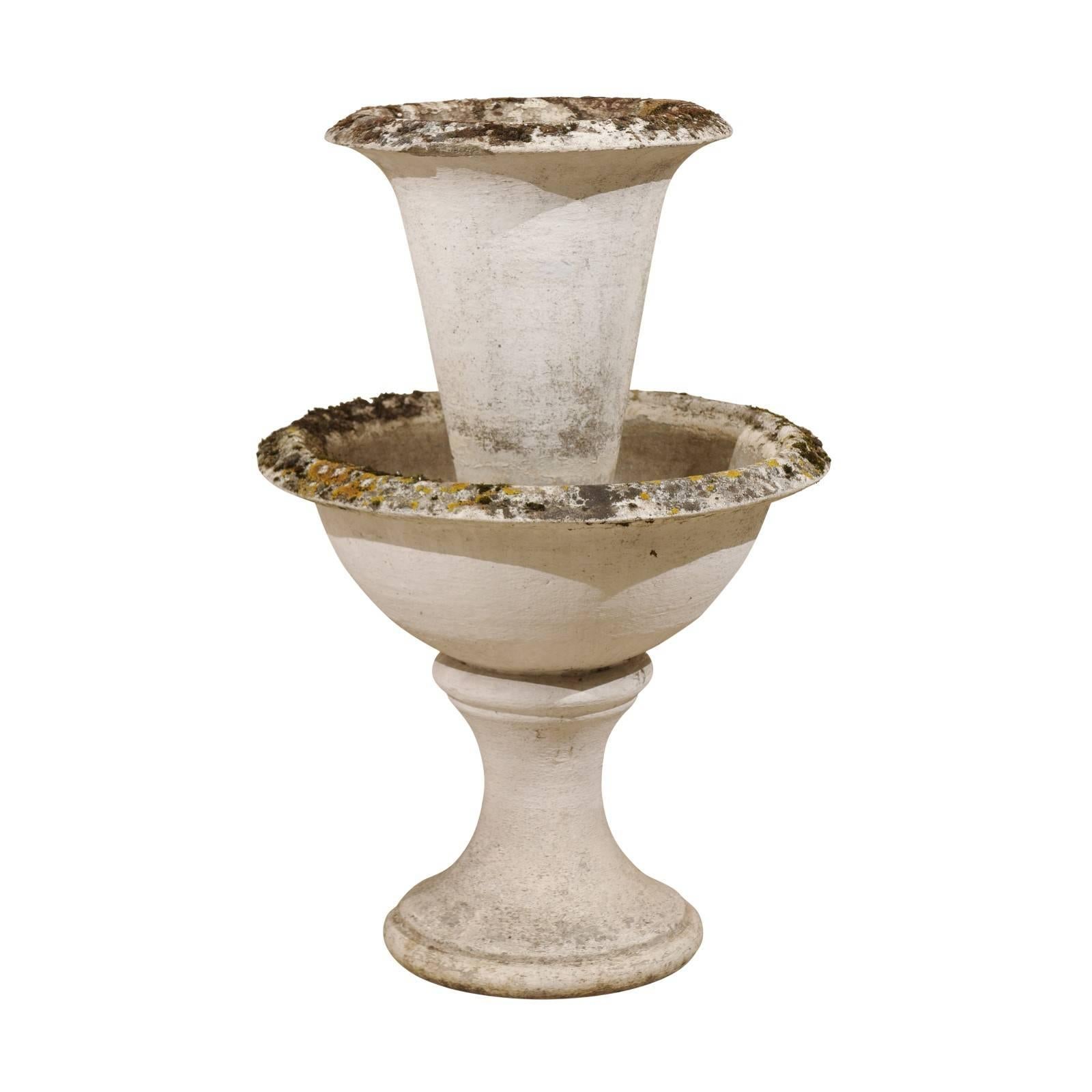 Two-Tier Stone Planter from Switzerland Attributed to Swiss Designer Willy Guhl For Sale