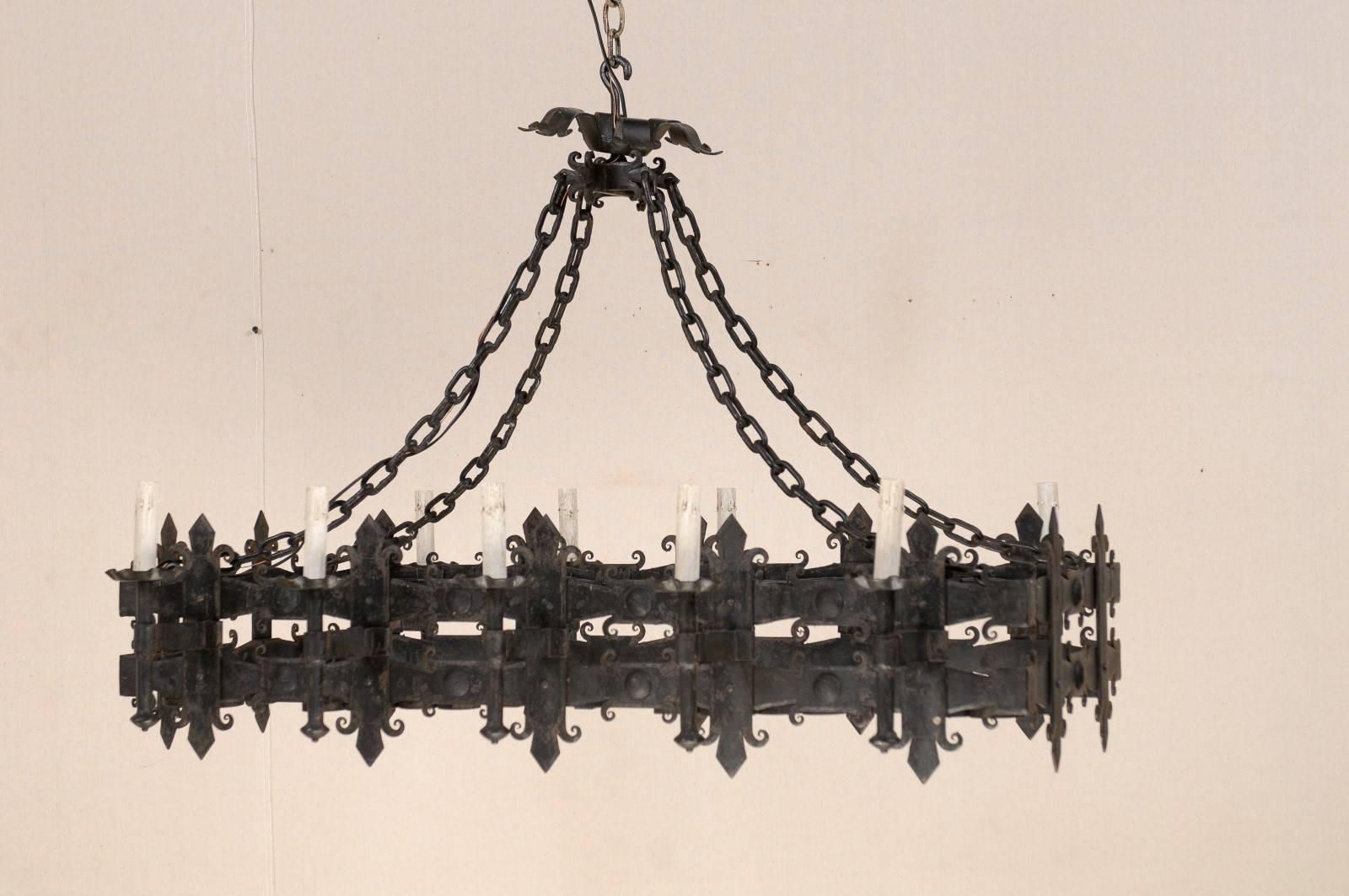 rectangular wrought iron chandelier