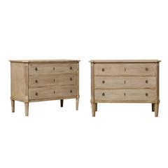 Pair of Swedish Three-Drawer Chests