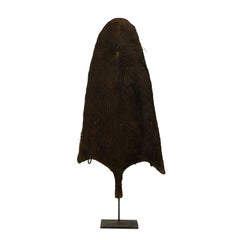 Vintage Naga Tribe Rain Shield on Custom-Stand from Northeastern India, Mid-20th Century