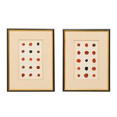 Pair of 19th Century Swedish Framed Seals in Shades of Red with Some Black