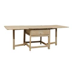 Swedish 18th Century Painted Wood Drop-Leaf Table with Gate-Leg and Drawer 2