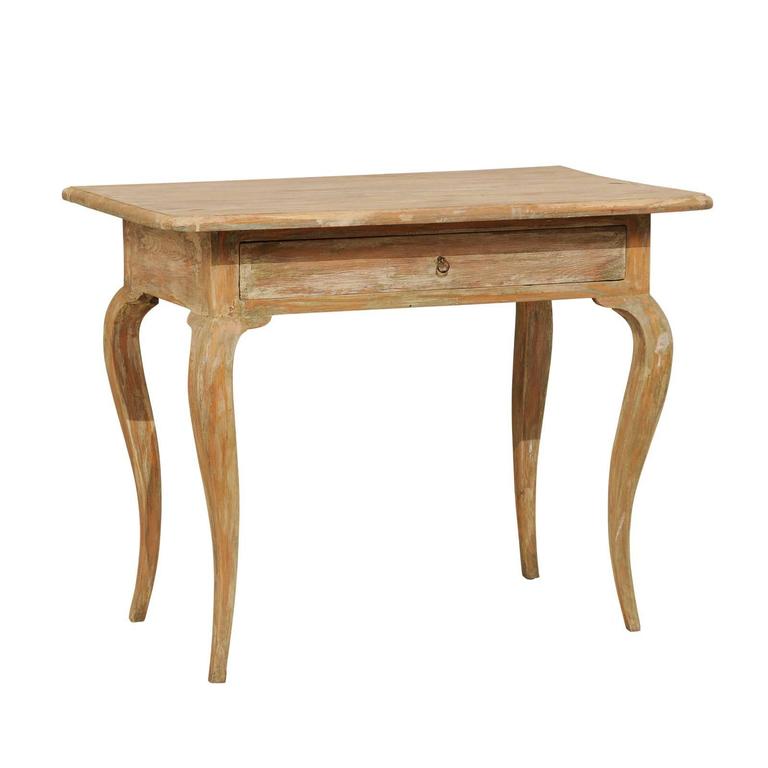 Period Rococo Painted Wood Side Table from the 18th Century with