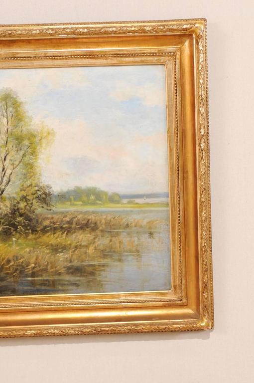 Original Landscape Oil Painting Depicting a Peaceful House Scene on the ...