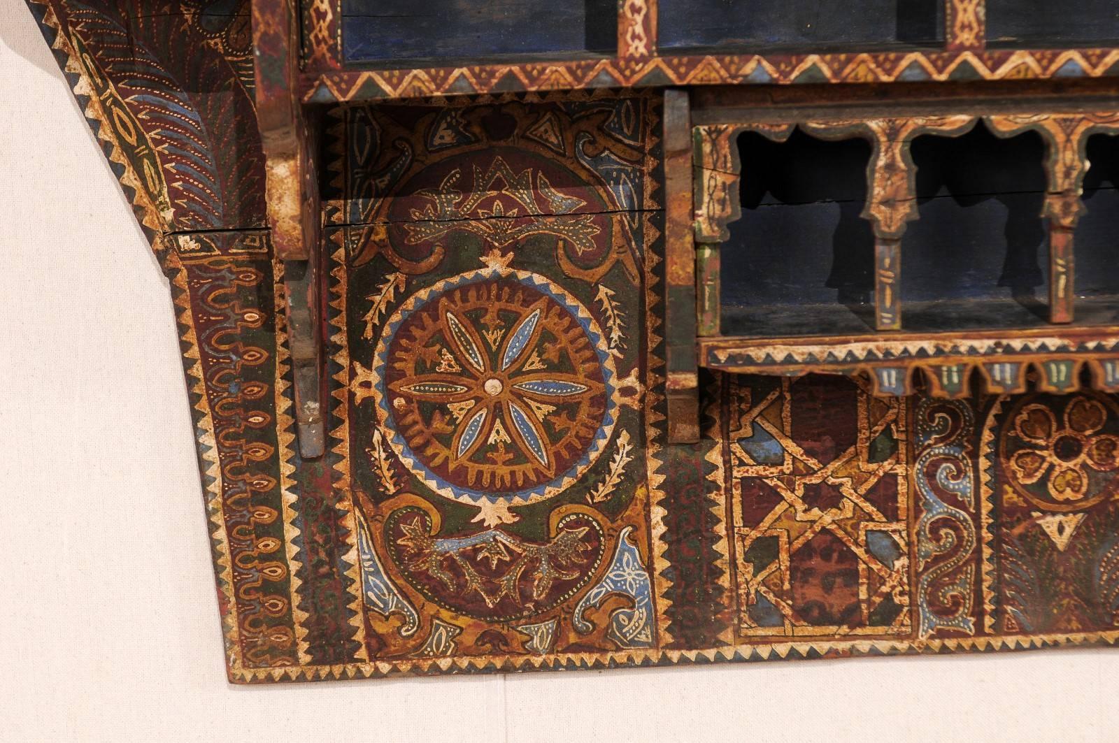Mid-20th Century Moroccan Spice Rack, Handmade and Hand-Painted 1