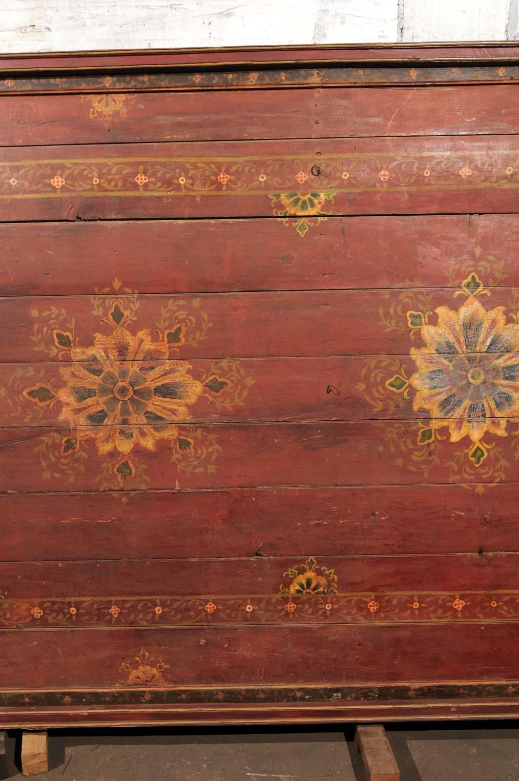 19th Century A Grand-Sized 19th C. Beautifully Painted Ceiling Panel from South India For Sale