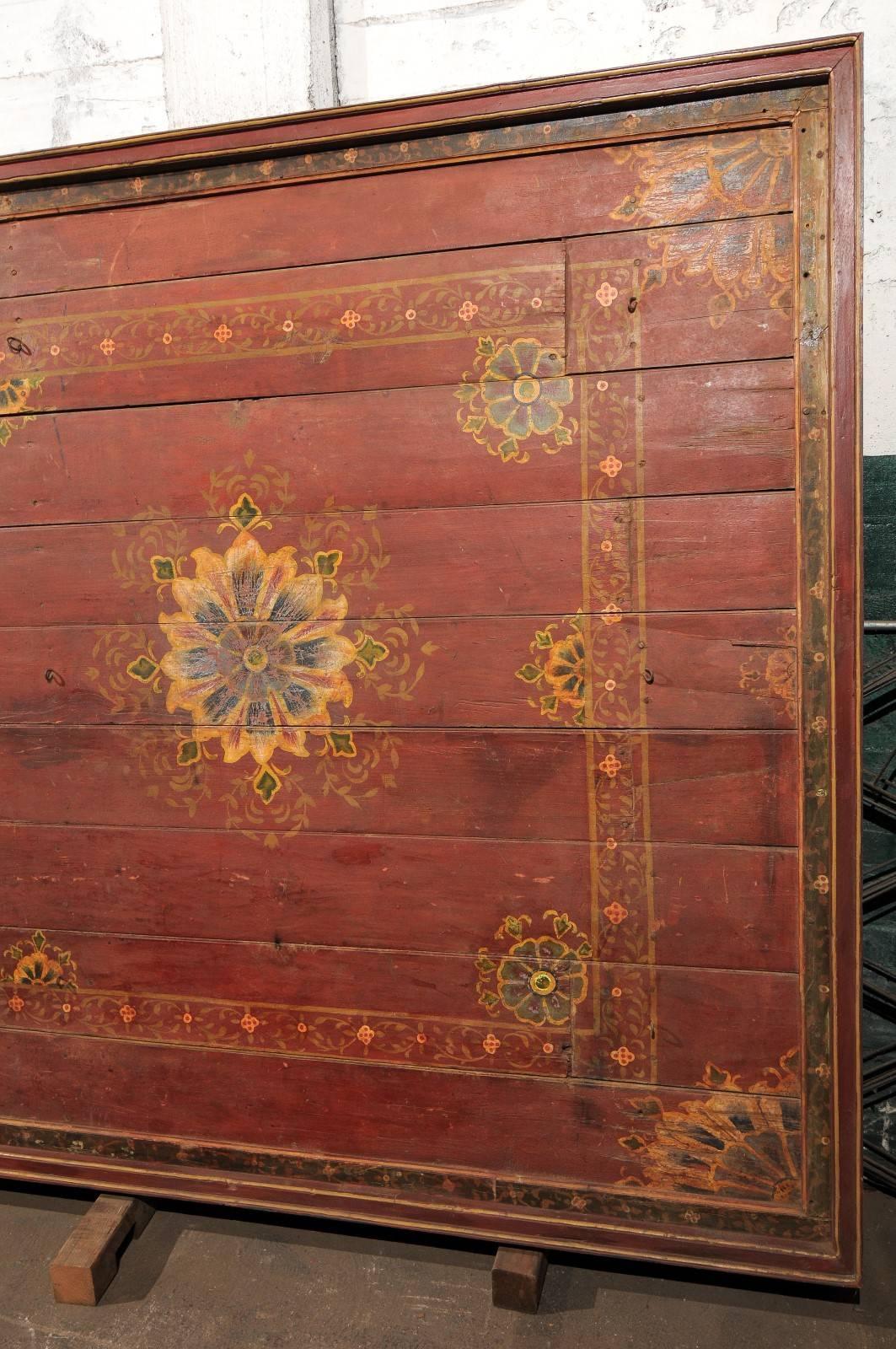 A Grand-Sized 19th C. Beautifully Painted Ceiling Panel from South India For Sale 2