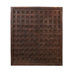 Large 19th Century Carved Wood Ceiling Panel from Tamil Nadu, South India