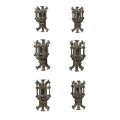 Set of Six French Forged Iron Sconces from the Early 20th Century with Patina 12