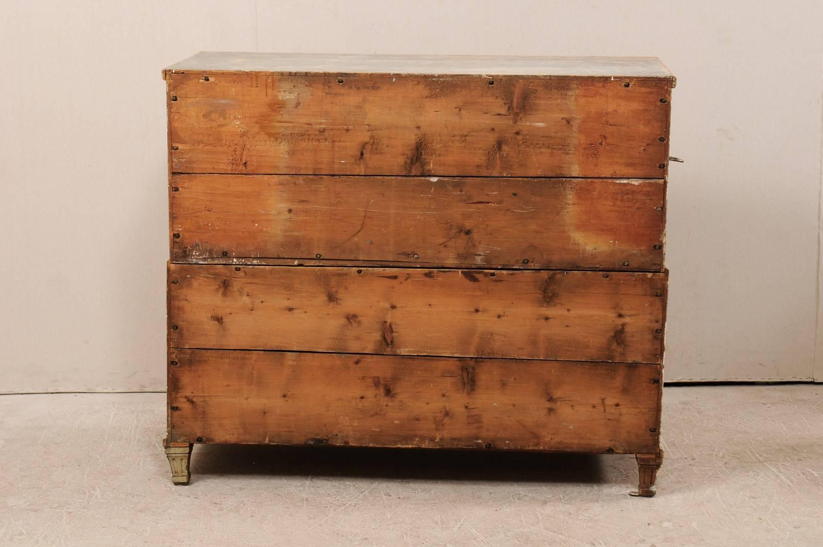 Swedish Late 18th Century Five-Drawer Wood Chest with Scraped Paint 4