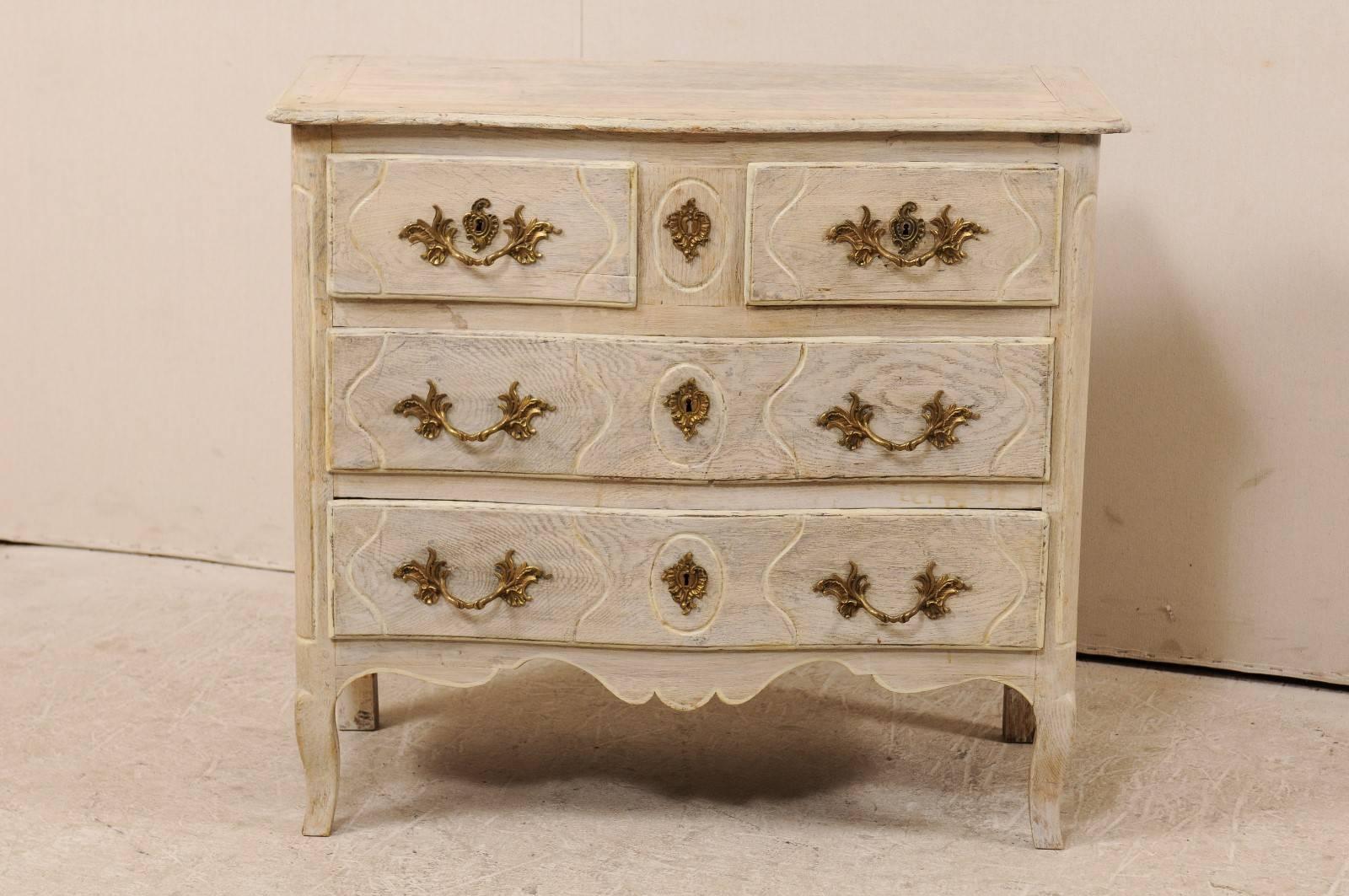 French Mid-19th Century Painted Wood Five-Drawer Chest In Good Condition In Atlanta, GA