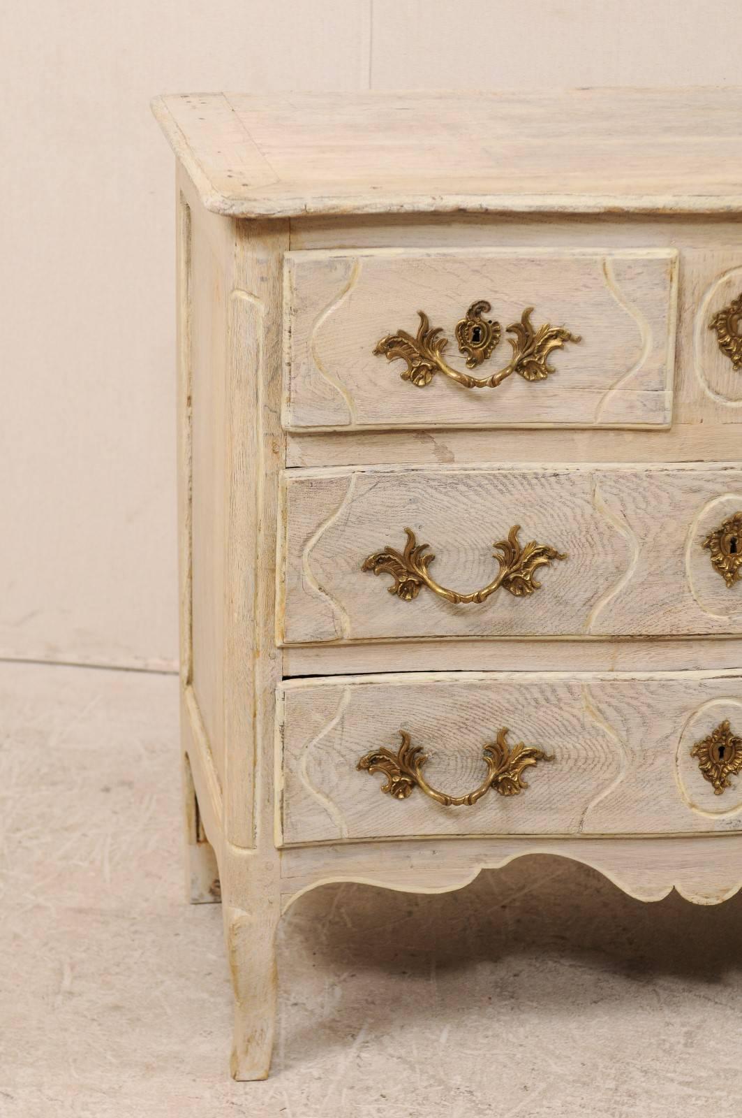 Metal French Mid-19th Century Painted Wood Five-Drawer Chest