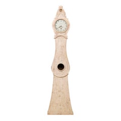 Ravissante horloge de sol en bois peint du 19ème siècle du comté de Norrbotten, Suède