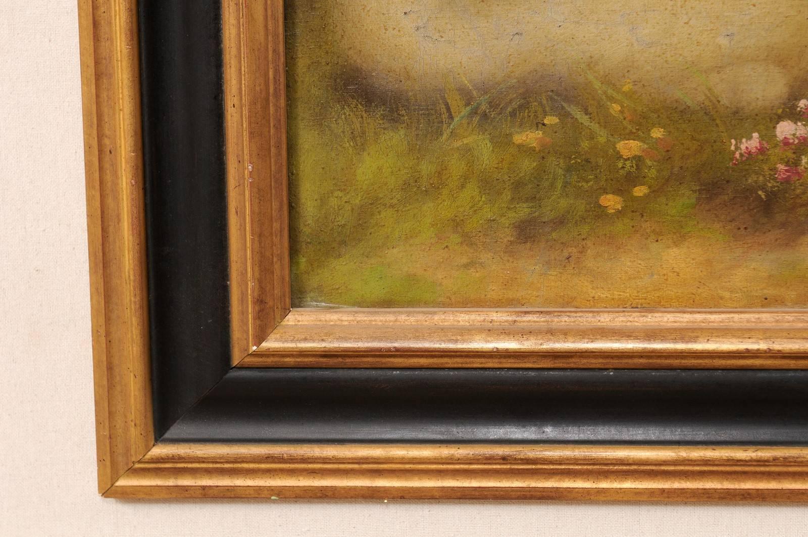 Pintura al óleo de gato persa blanco del conocido artista húngaro Beno Boleradsky en venta 1