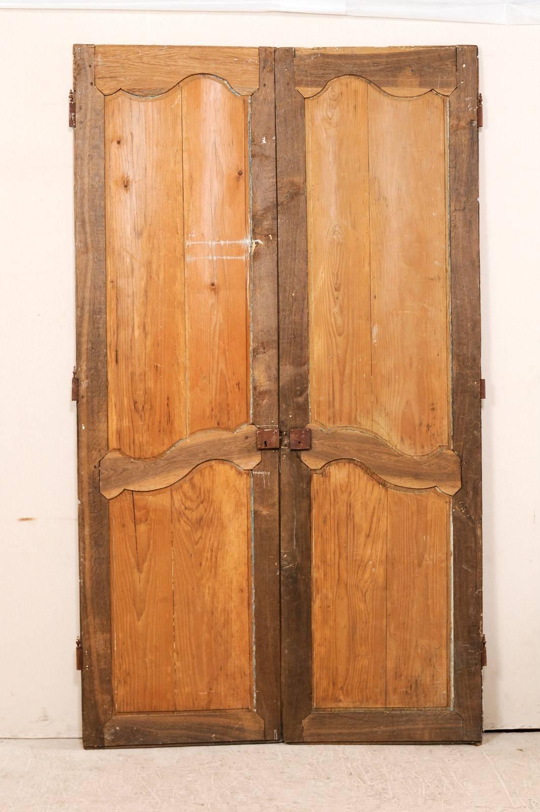 Pair of 19th Century Tall French Doors with a Light Wash of Paint 3