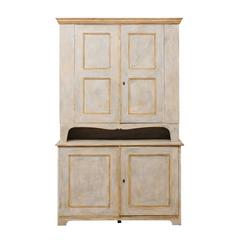 Swedish Mid-19th Century Painted Wood Cabinet with Ample Shelves and Storage 7