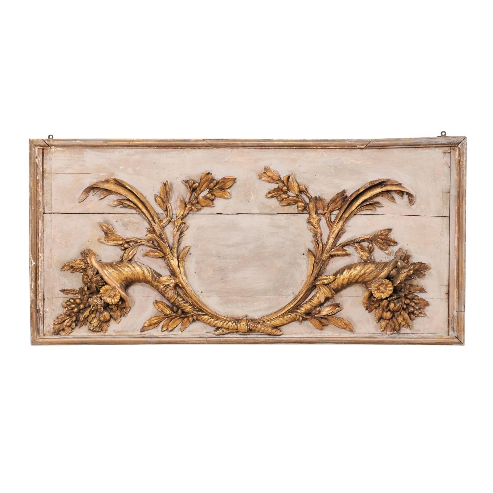 18th Century Italian Wood Carved Wall Plaque with Gold and Bronze ...