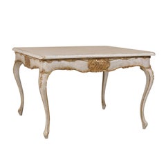 Italian 20th Century Square Center Table with Gilded Central Apron Carving 7