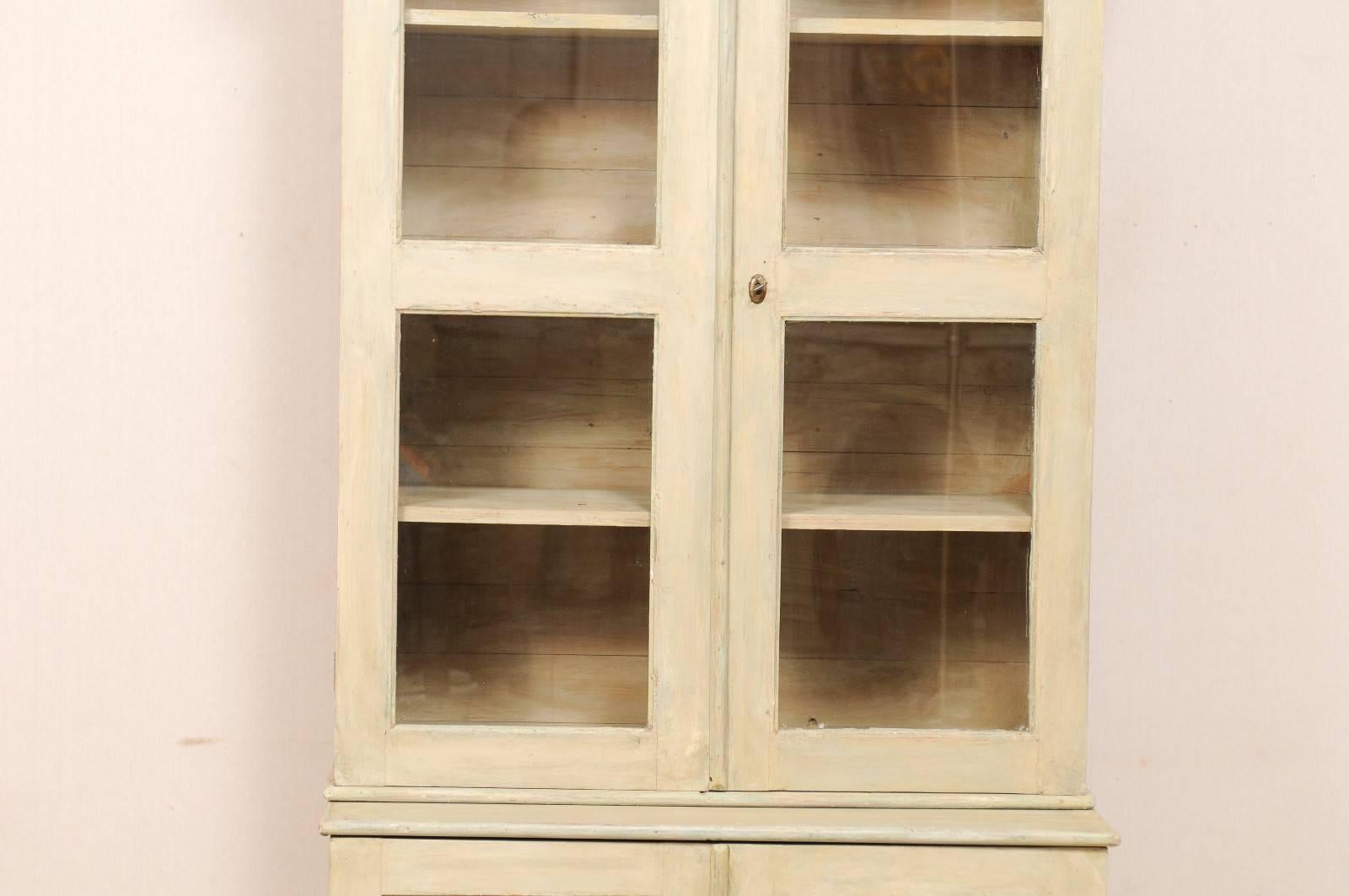 painted bookcase with doors