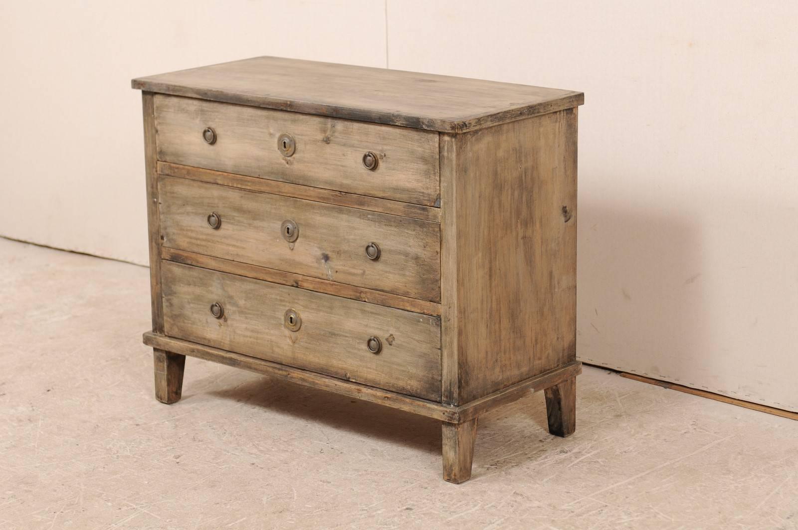 Swedish, 19th Century, Wood Chest with Washes of Grey, Taupe and Dark Brown In Good Condition In Atlanta, GA