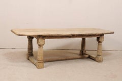 Italian Early 18th Century Bleached Oak Rustic Dining Table with Lovely Aging