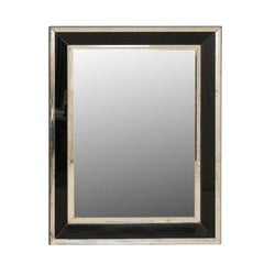 5.75 Ft Tall Rectangular Mirror Accentuated w/ Black & Antiqued Glass Surround 