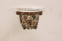 French Early 19th Century Architectural Gilded Wood Wall Hanging Fragment Shelf