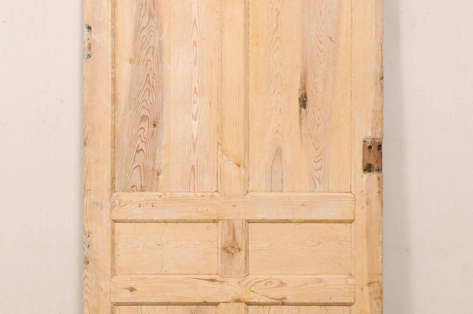 Single French 19th Century, Eight-Panel Door with Natural Pale Wood Finish 2