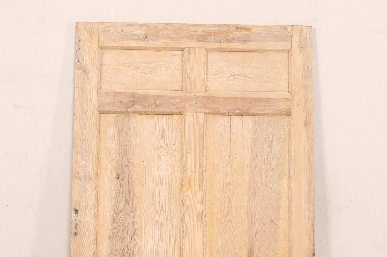 Single French 19th Century, Eight-Panel Door with Natural Pale Wood Finish 1