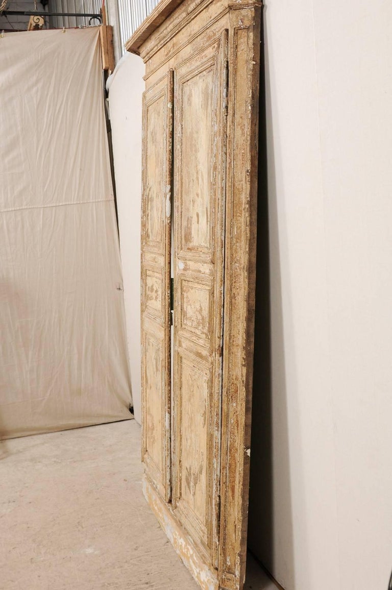 Pair of Early 19th Century Italian Wood Doors Within Original Casing