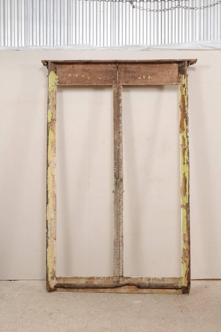 Pair of Early 19th Century Italian Wood Doors Within Original Casing