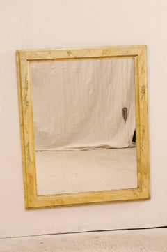 Italian Light Gold Mirror with Faux Marble Surround from the Early 20th Century