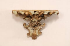Italian Early 19th Century Painted Wood Architectural Wall Shelf