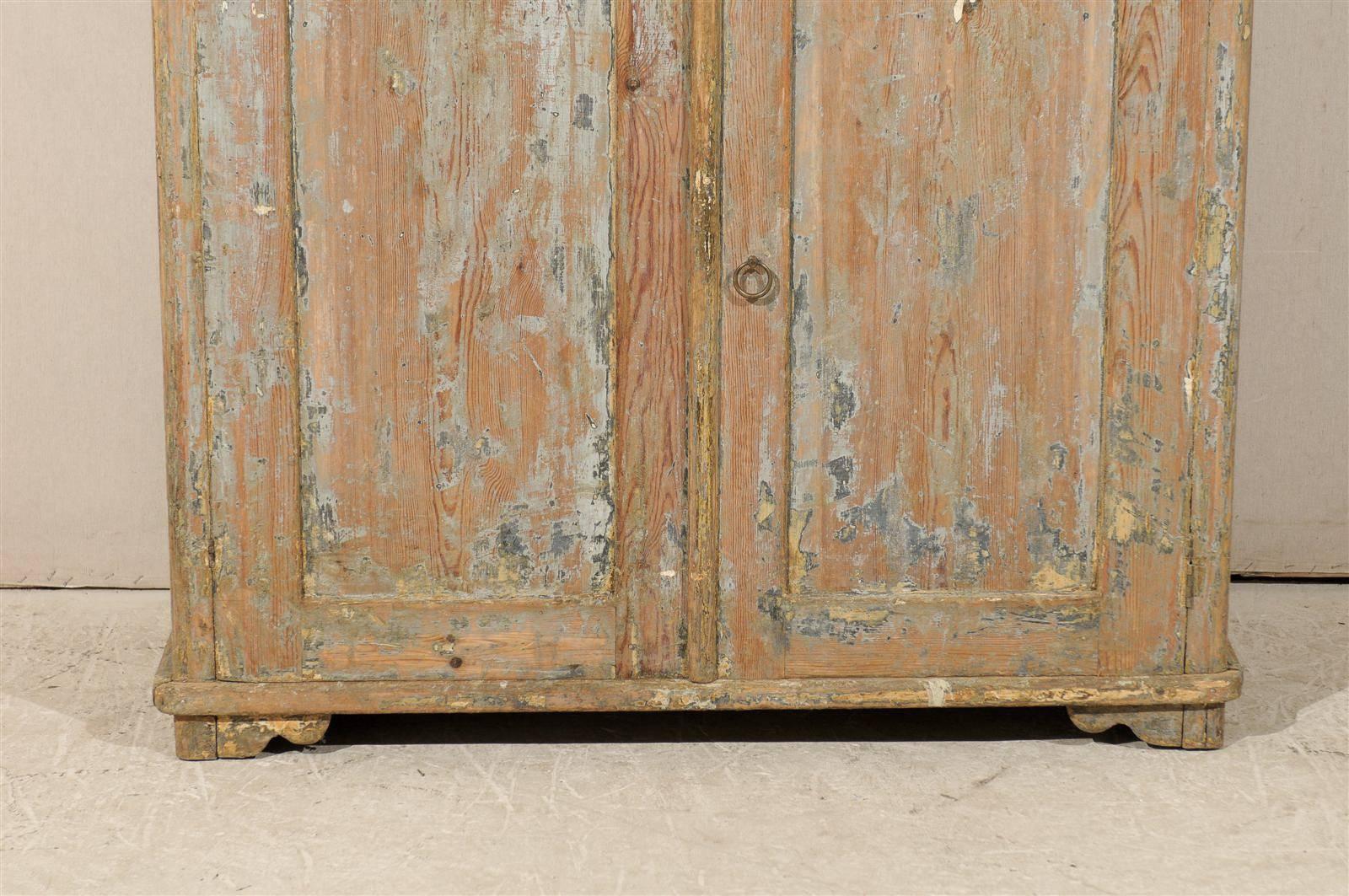 Swedish 19th Century Fir Wood Sideboard with Two Drawers and Two Doors In Good Condition In Atlanta, GA