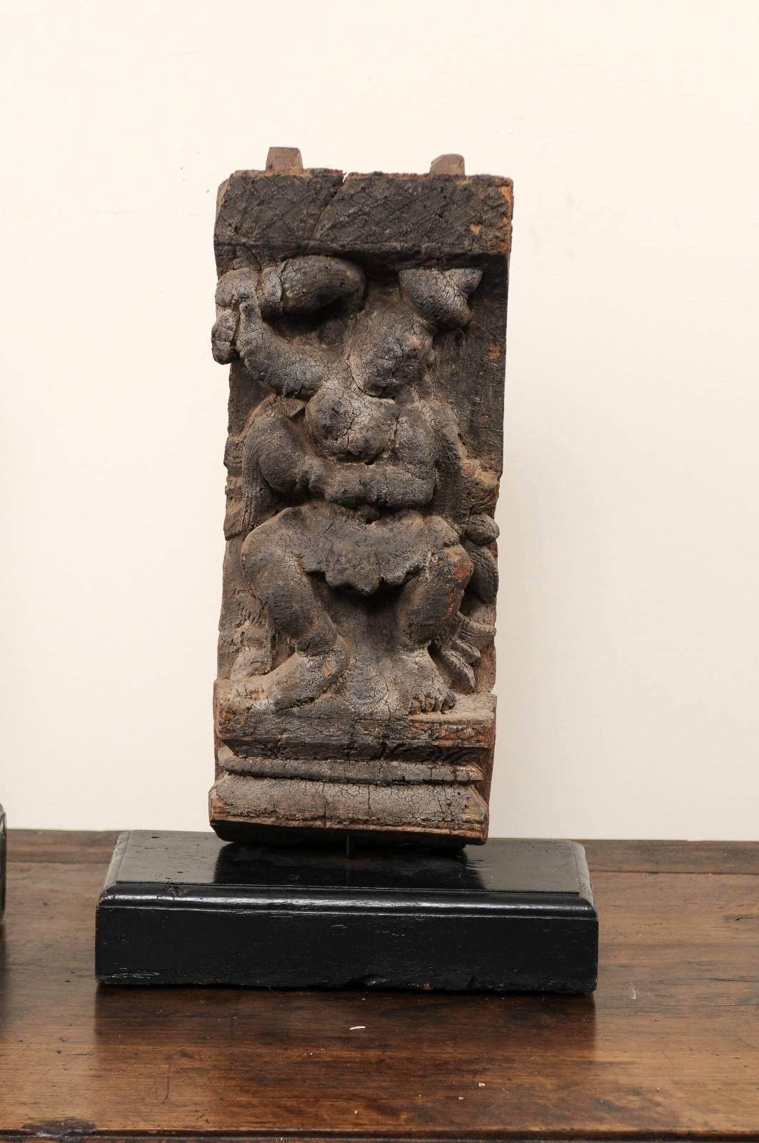 Pair of 19th Century Hindu Temple Fragments, Hand-Carved from India In Good Condition For Sale In Atlanta, GA